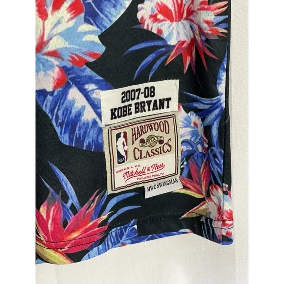 Kobe Bryant 24 LA Lakers Jersey Size 44 L Mens Floral Mitchell Ness Basketball - Picture 4 of 8